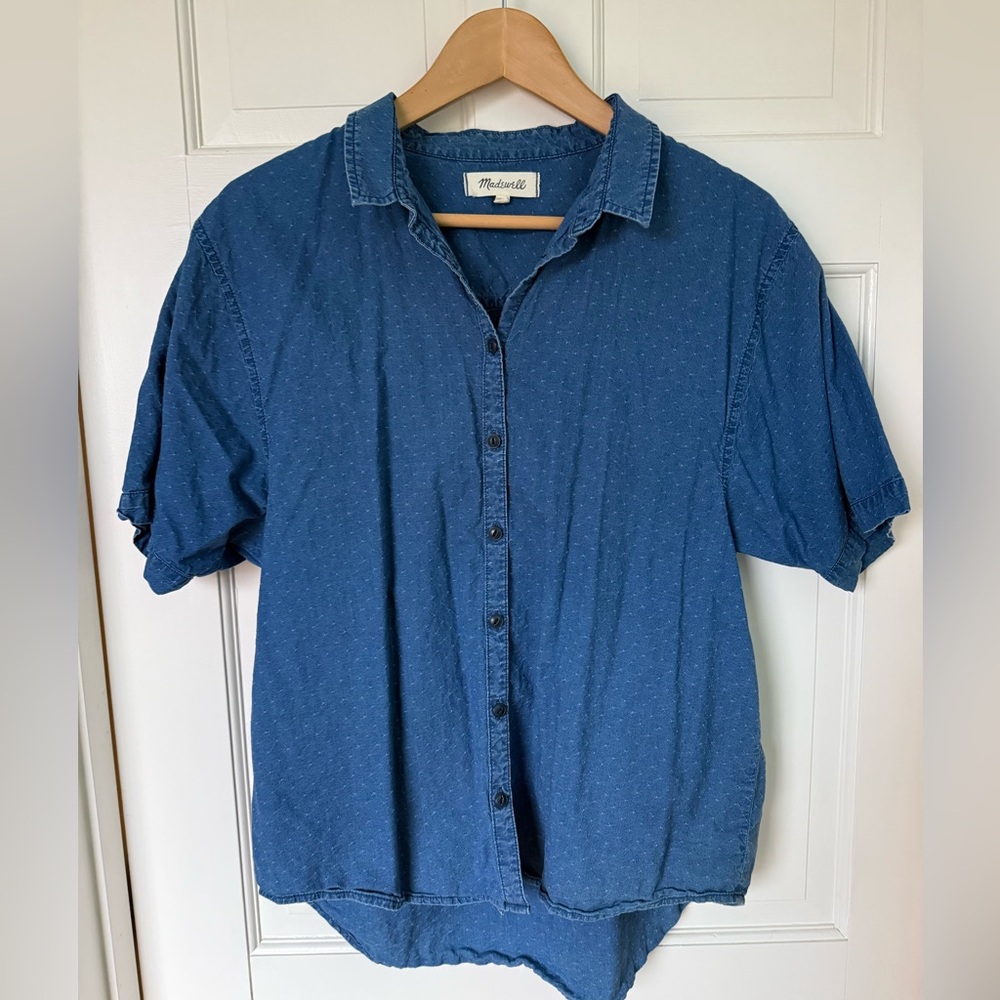 Madewell short sleeve denim shirt size Medium M